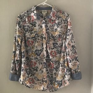 St. John's Bay Floral Button-up Blouse
